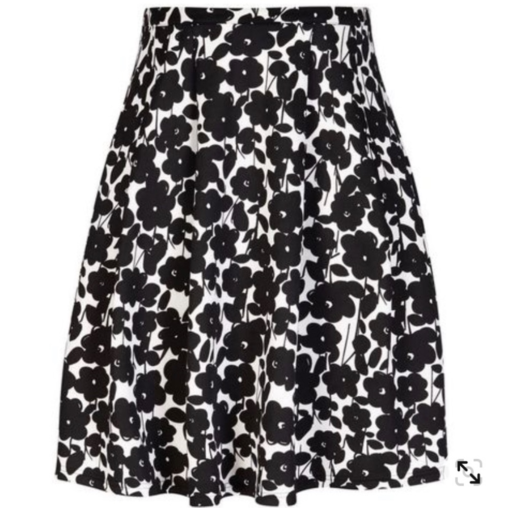 City Chic Black and White Floral Skirt